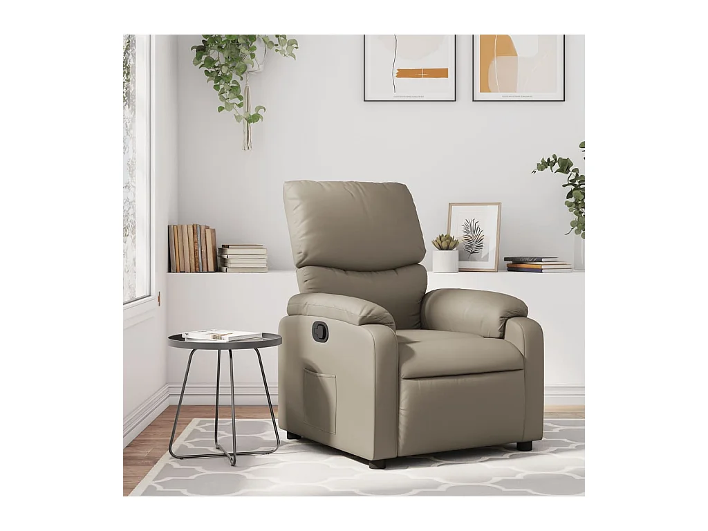 Sillón de relax | Sillón reclinable de cuero sintético color capuchino SHL7039
