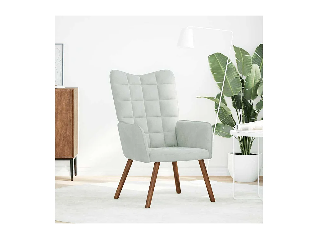 Sillón de relax | Silla de relax | Silla de relajación  de terciopelo gris claro SHL5572