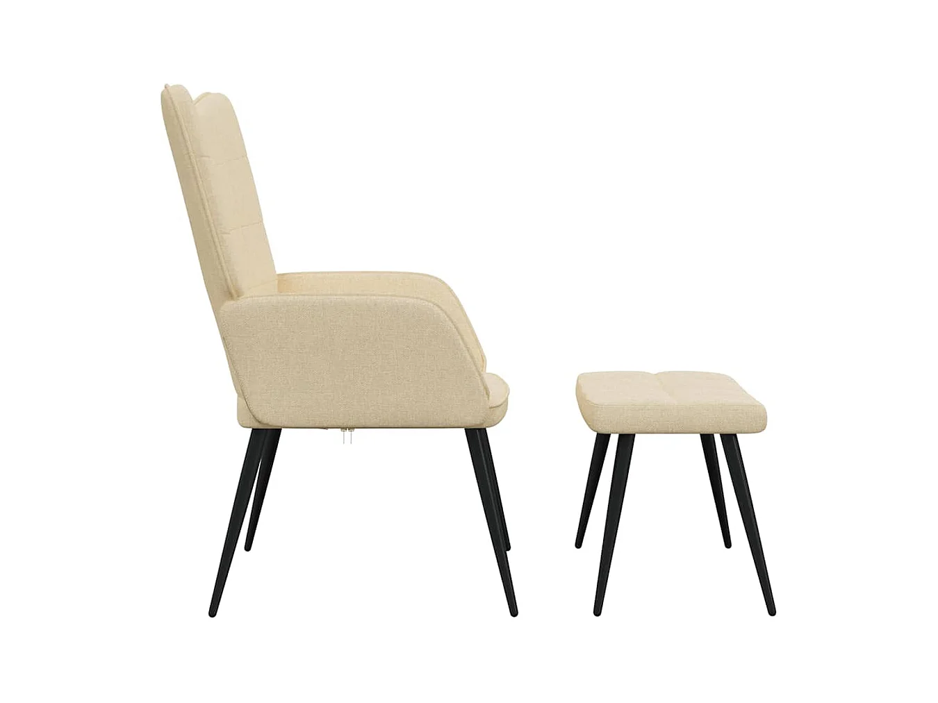 Sillón de relax | Silla de relax con reposapiés de tela color crema SHL5717