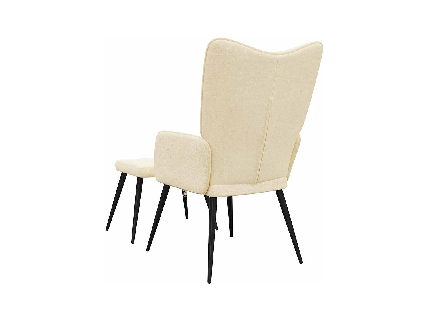 Sillón de relax | Silla de relax con reposapiés de tela color crema SHL5717