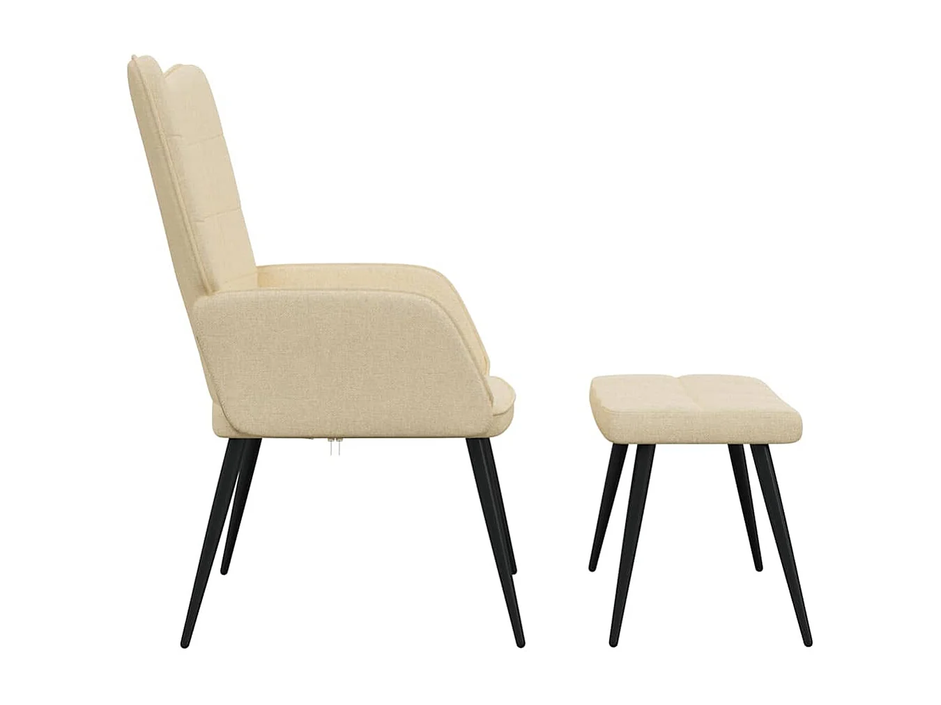 Relaxsessel mit Hocker | Lounge Sessel Creme Stoff SHL2670