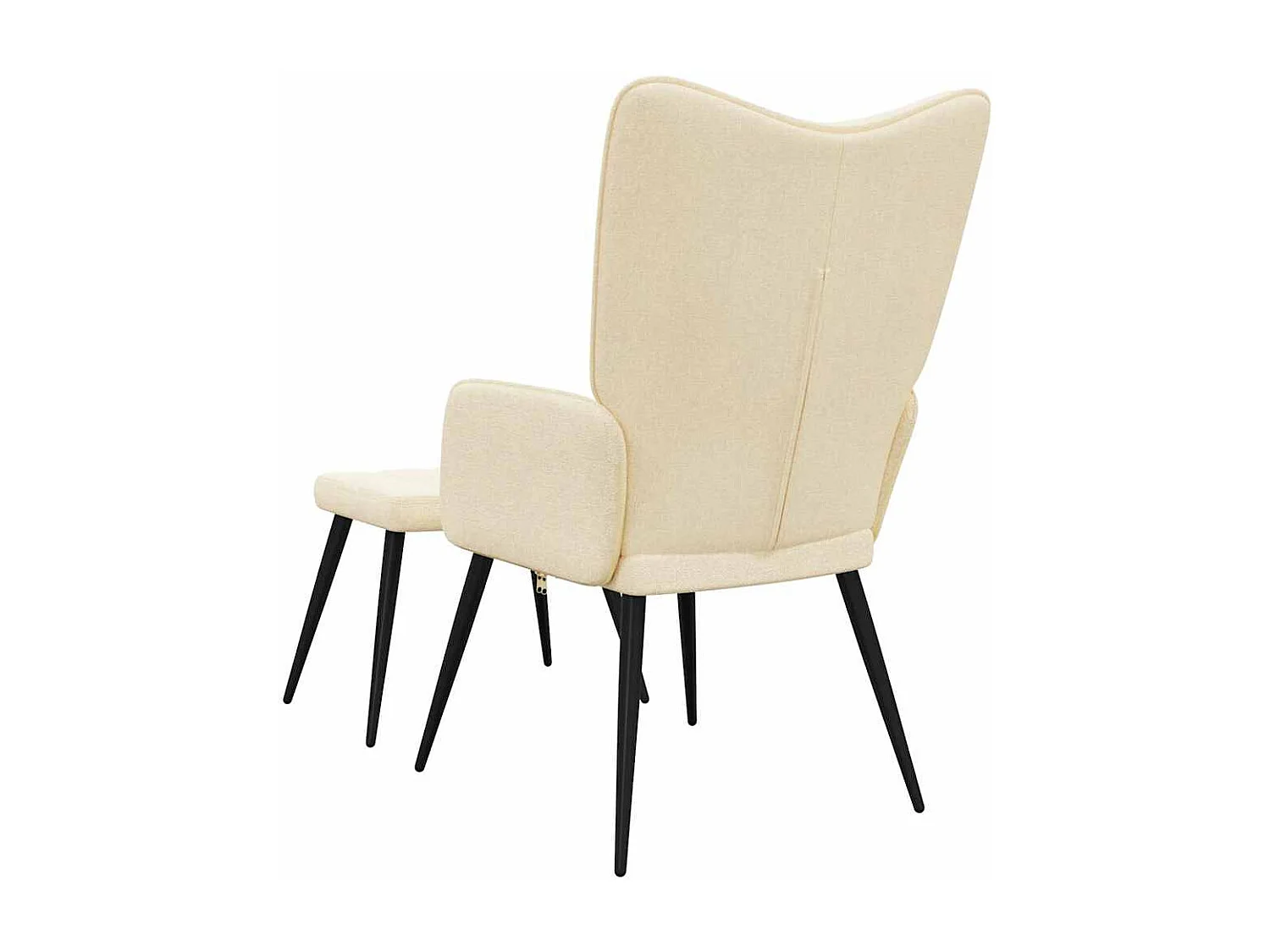 Relaxsessel mit Hocker | Lounge Sessel Creme Stoff SHL2670