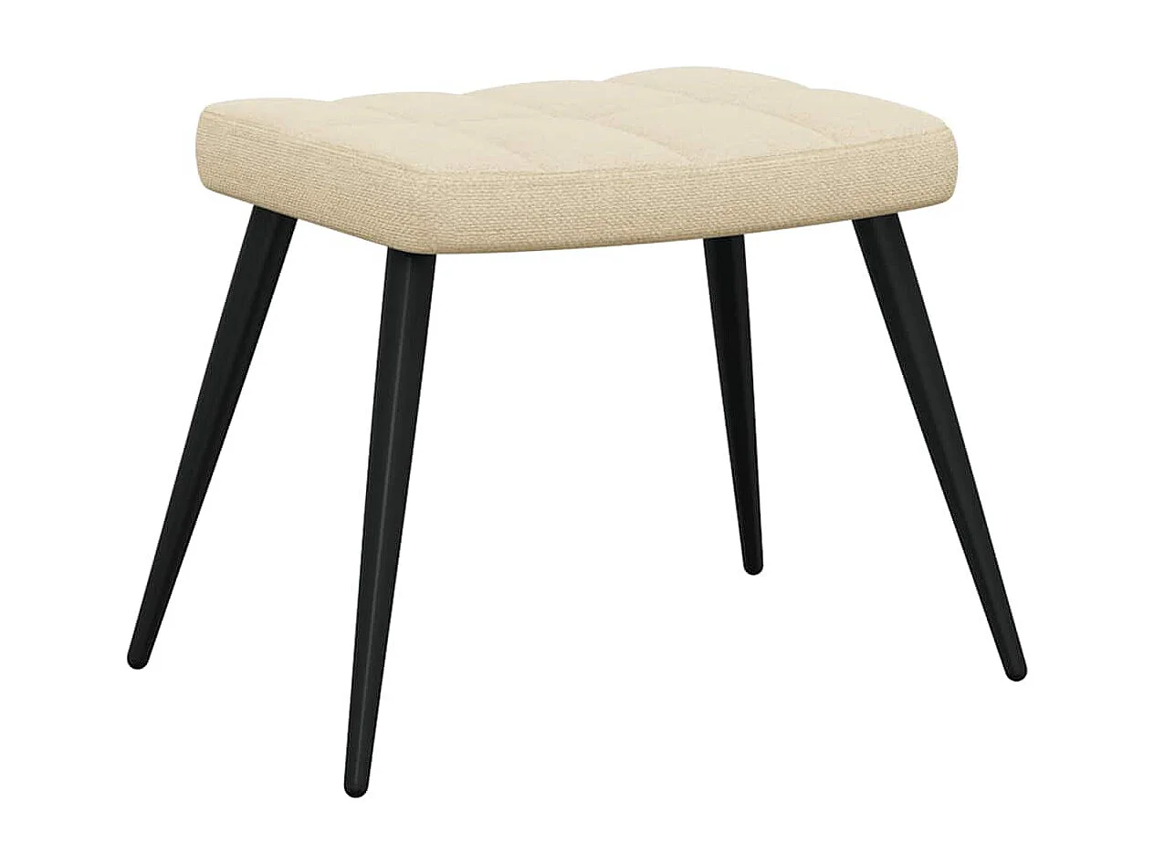 Relaxsessel mit Hocker | Lounge Sessel Creme Stoff SHL2670