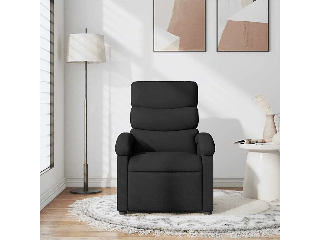 Fauteuil inclinable-Fauteuil salon-Fauteuil de massage Noir Tissu SHL4279