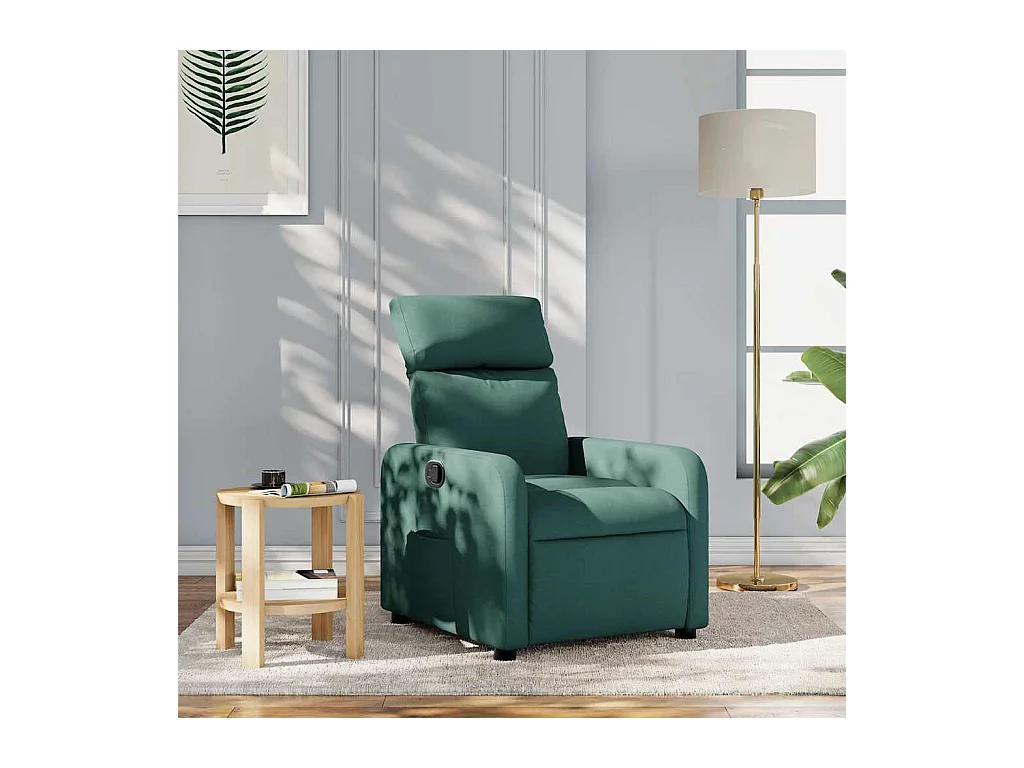 Sillón de relax | Silla | Sillón reclinable de tela verde oscuro SHL8914
