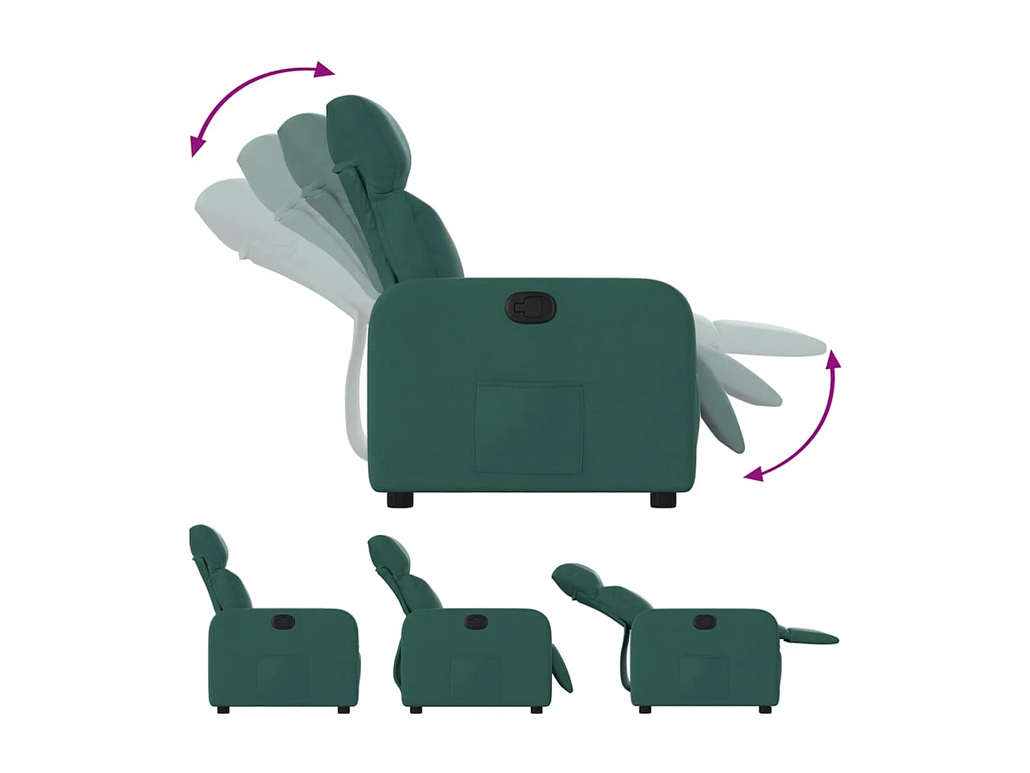 Relaxstoel | Fauteuil verstelbaar stof donkergroen