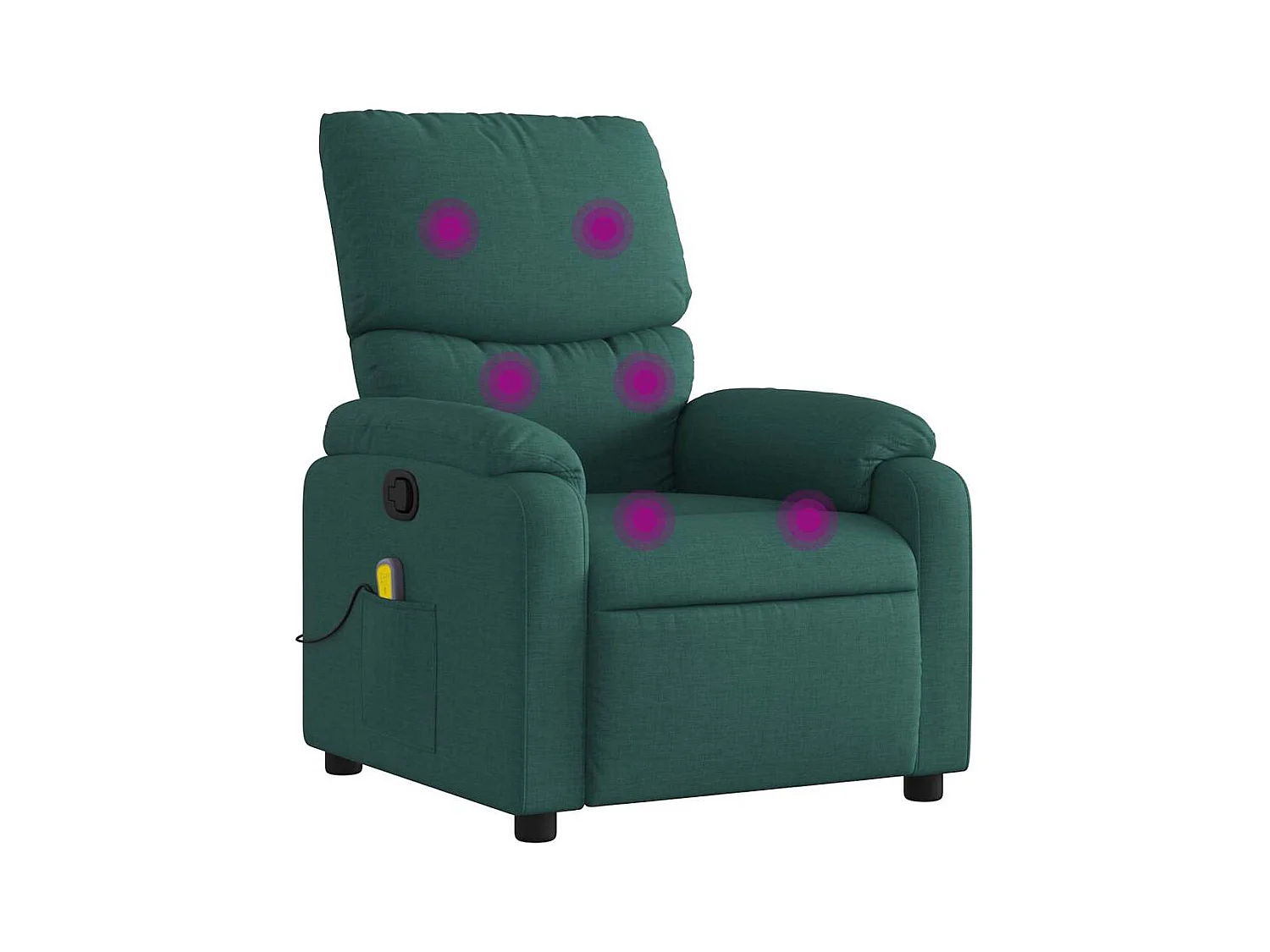 Fauteuil inclinable-Chaise de relax-Fauteuil de Massage Vert foncé Tissu SHL4308