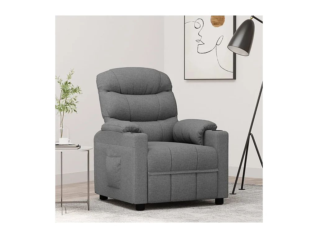 Sillón de relax | Sillón reclinable de tela gris claro SHL4351