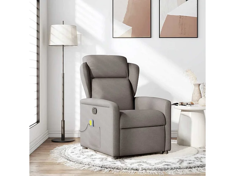 Sillón de salón | Silla | Sillón de masaje reclinable de tela gris taupé SHL8400