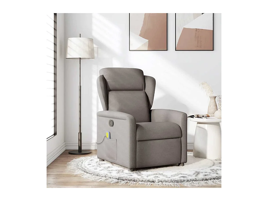 Sillón de salón | Silla | Sillón de masaje reclinable de tela gris taupé SHL8400