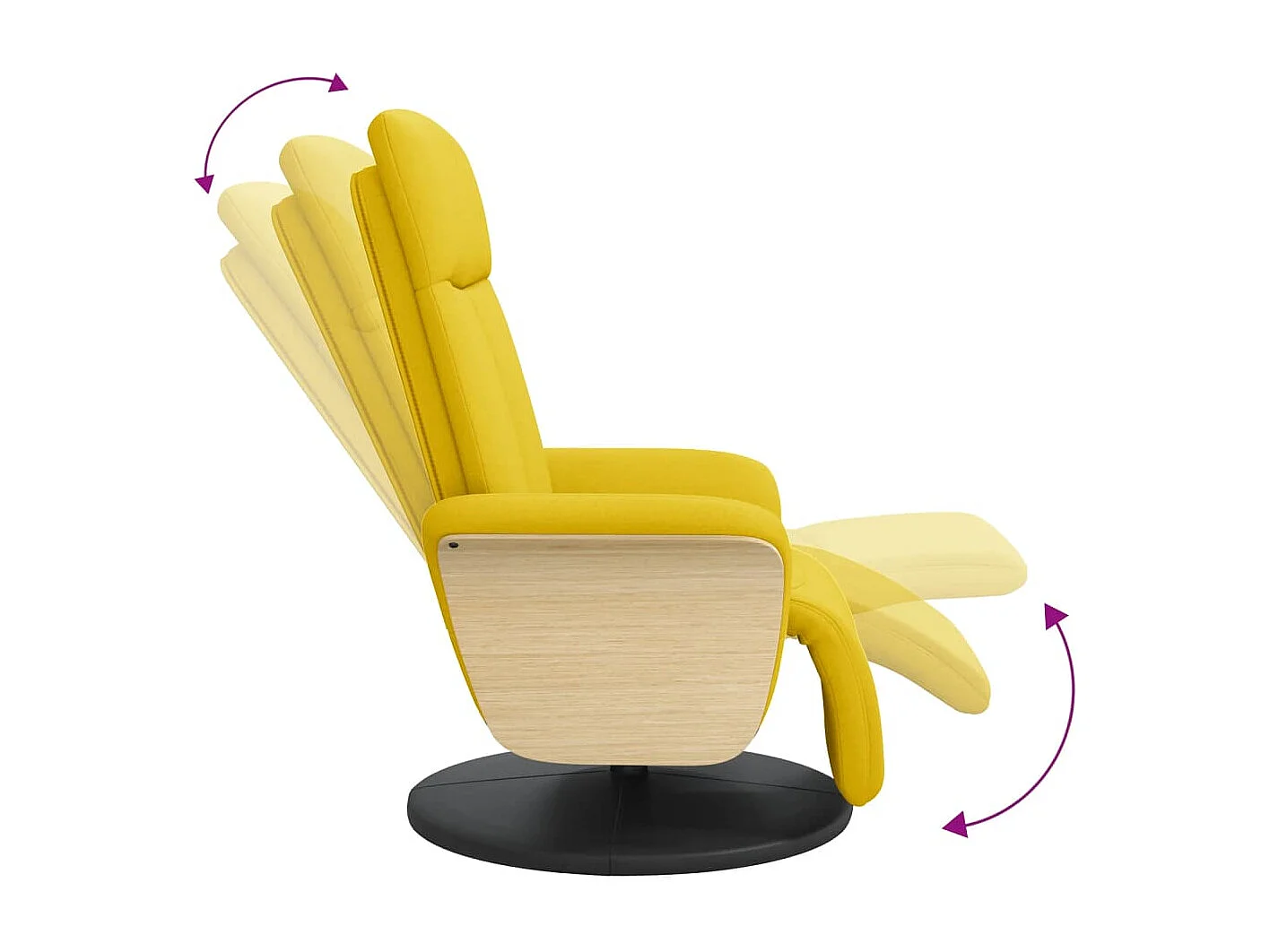 Sillón de relax | Sillón reclinable con reposapiés tela amarillo claro SHL5590