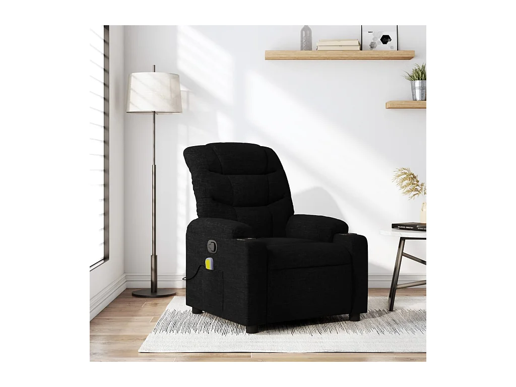 Fauteuil inclinable-Chaise de relax-Fauteuil de Massage noir tissu SHL1292