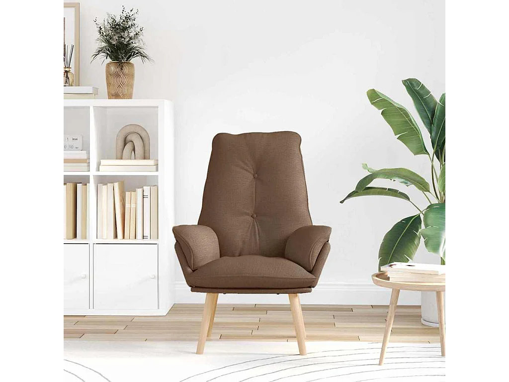 Fauteuil Salon-Chaise de relax Marron 69x74x93 cm tissu SHL2107