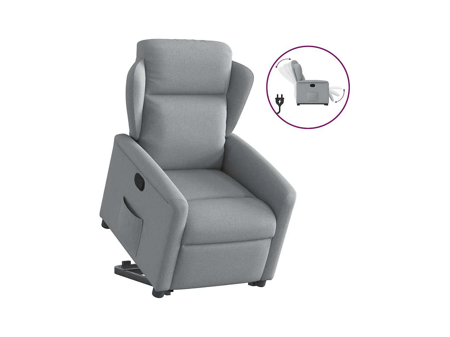 Sta-op-stoel | Relaxstoel verstelbaar stof lichtgrijs