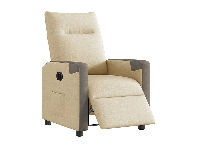 Fauteuil inclinable électrique-Chaise de relax-Fauteuil TV Crème Tissu SHL1597