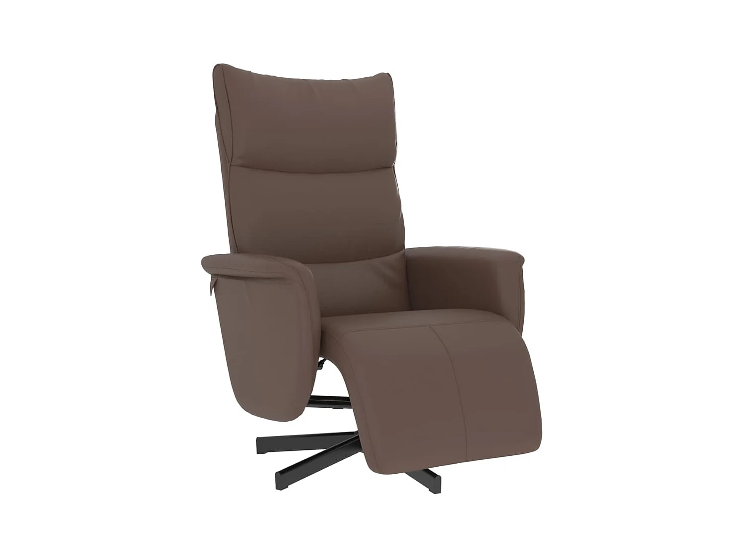 Sillón de relax | Sillón reclinable con reposapiés cuero sintético marrón SHL7891