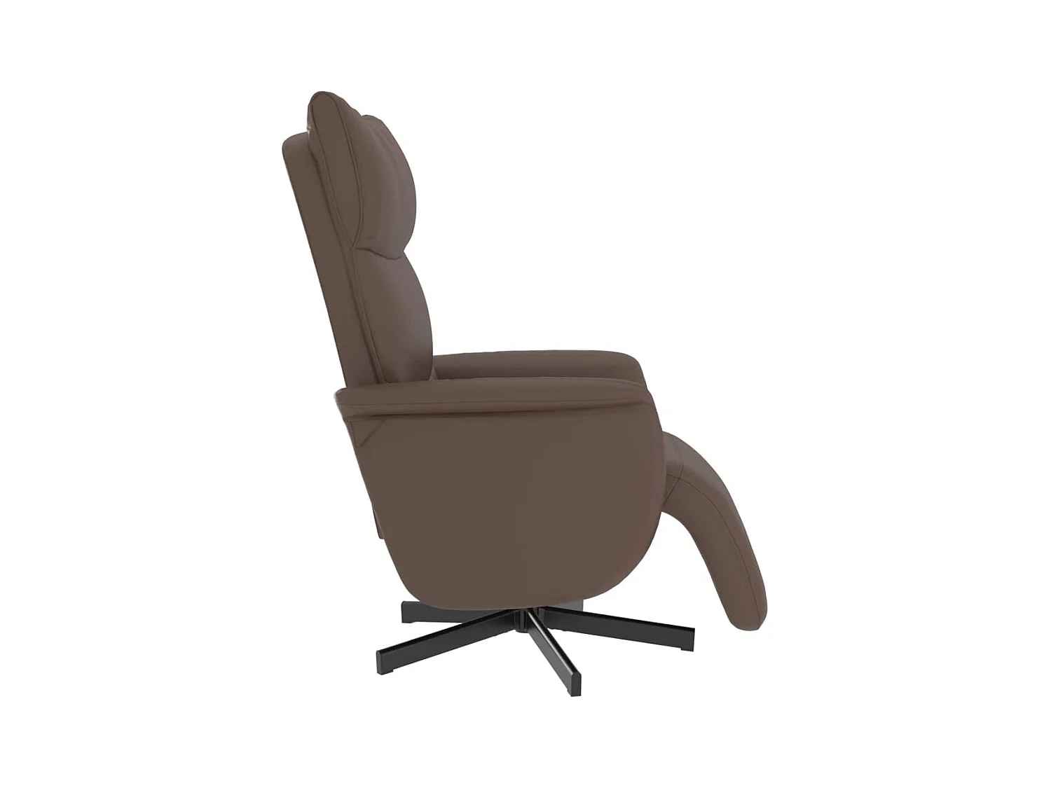 Sillón de relax | Sillón reclinable con reposapiés cuero sintético marrón SHL7891