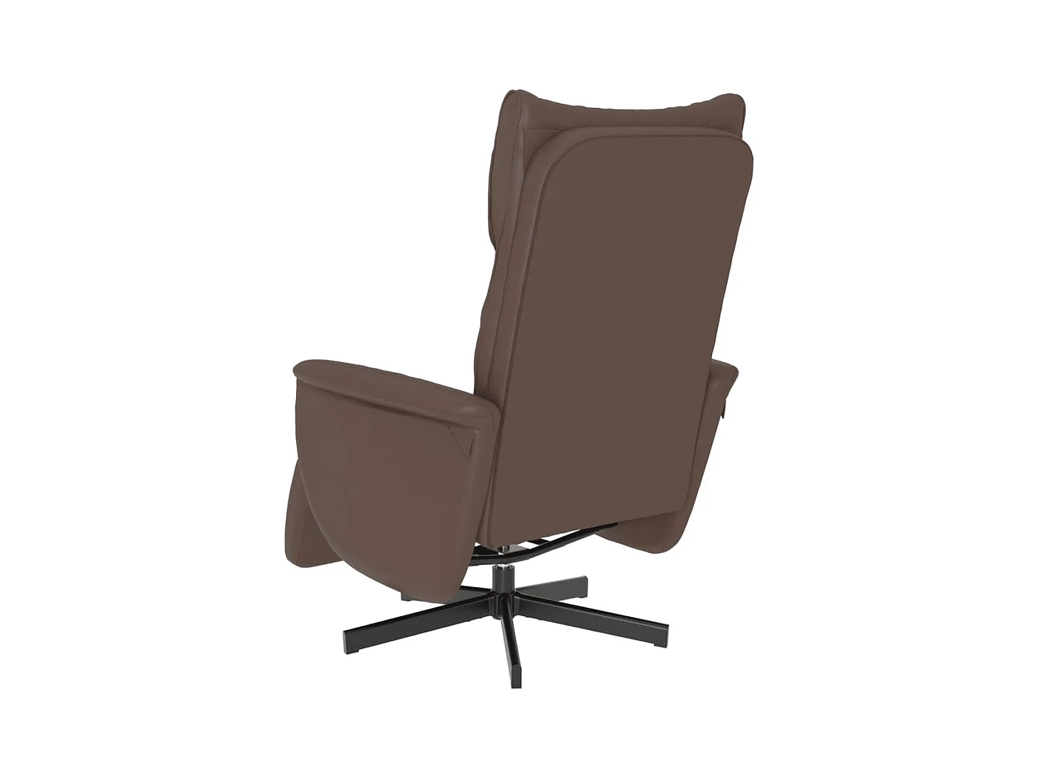 Sillón de relax | Sillón reclinable con reposapiés cuero sintético marrón SHL7891