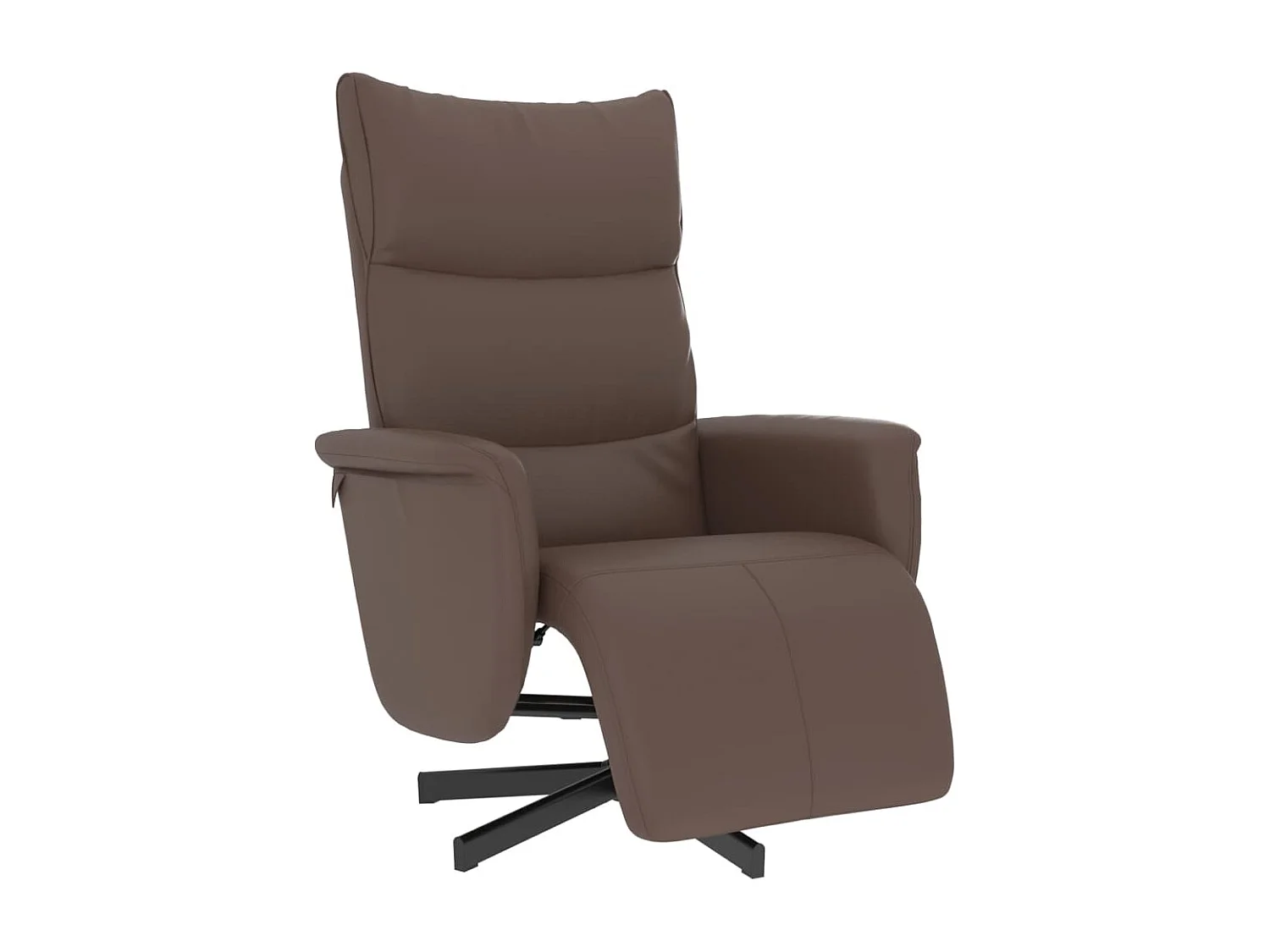 Fauteuil inclinable-Fauteuil salon avec repose-pieds marron similicuir SHL2328