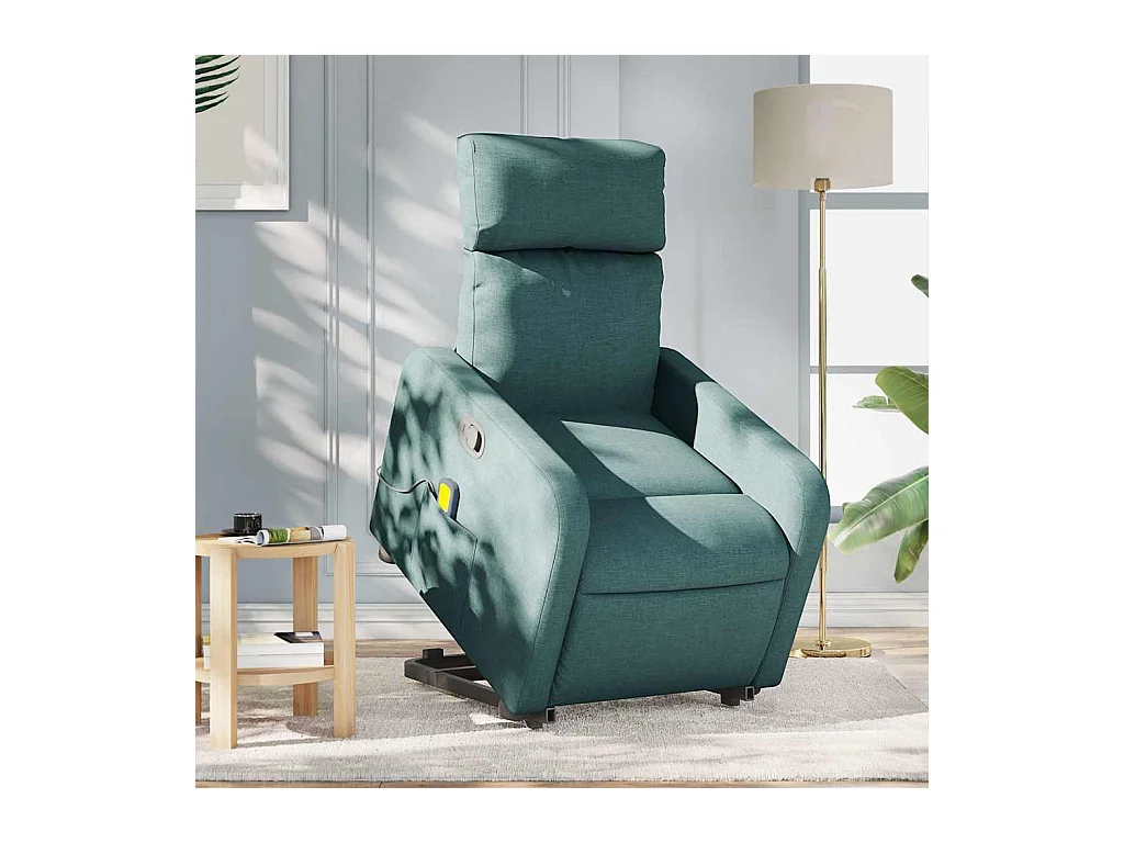 Silla de masaje reclinable de pie de tela verde oscura SHL3704