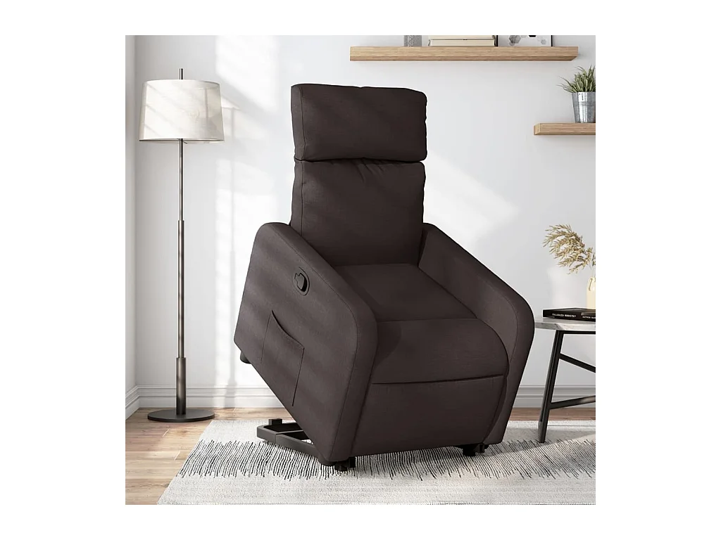 Fauteuil inclinable-Chaise de relax-Fauteuil TV marron foncé tissu SHL4670