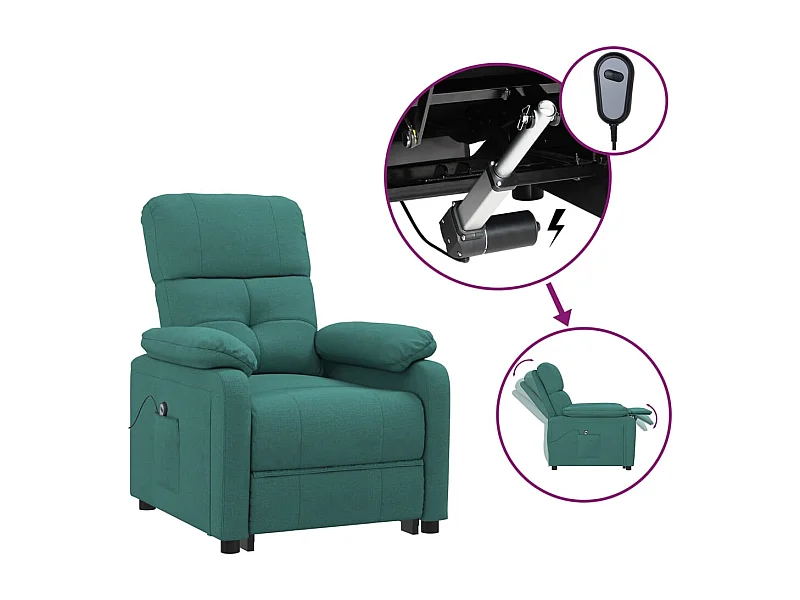 Fauteuil inclinable électrique-Chaise de relax Vert foncé Tissu SHL5234