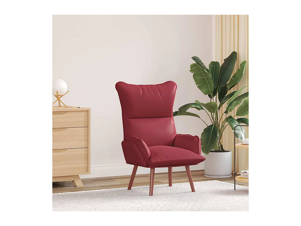 Sillón de relax | Silla Relax | Sillón de salón Rojo vino tinto 69x74x93 cm Cuero sintético SHL6345