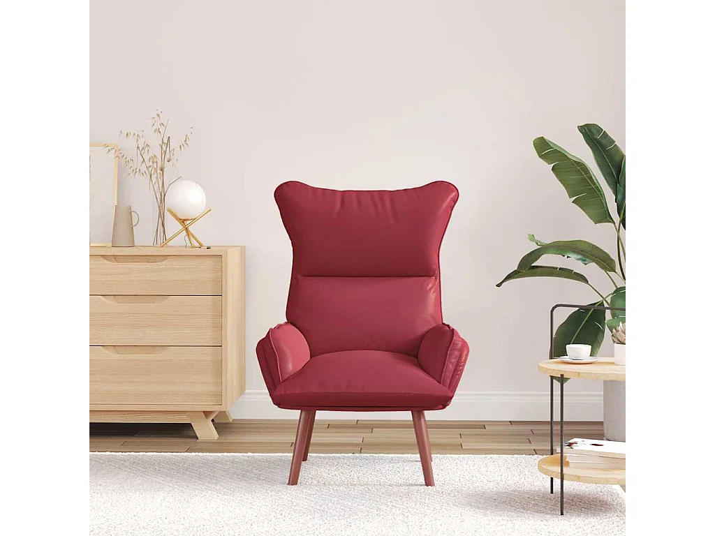 Relaxsessel | Lounge Sessel für Wohnzimmer Weinrot 69x74x93 cm Kunstleder SHL18324