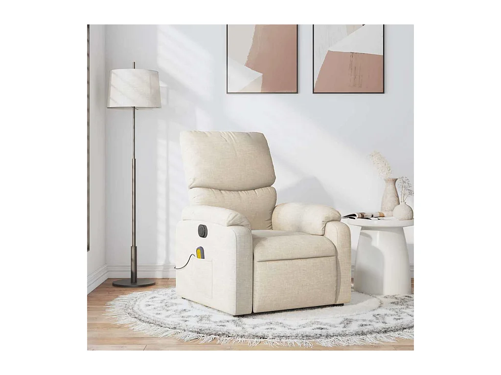 Sillón de salón | Silla | Sillón de masaje reclinable de tela crema SHL8021