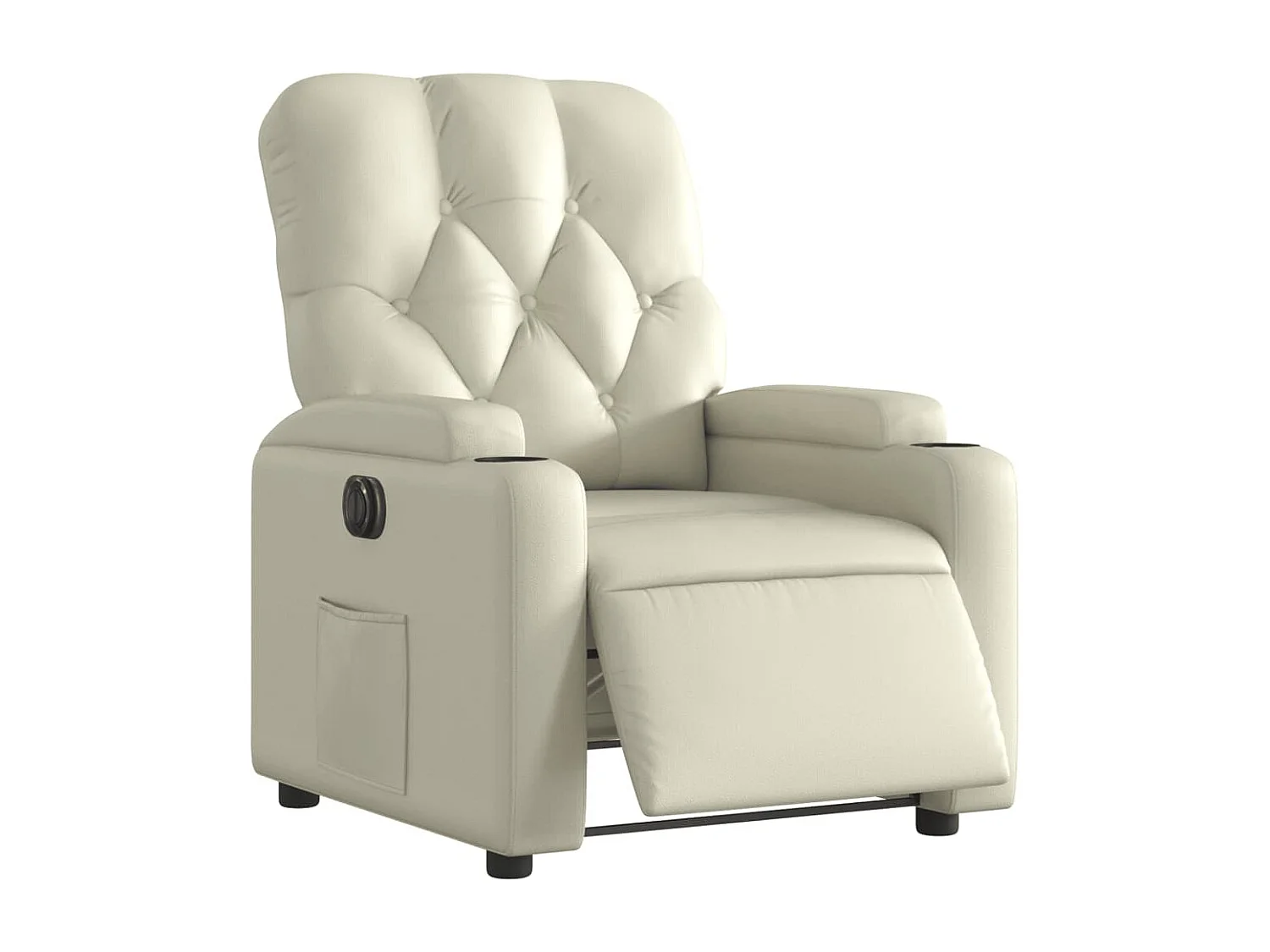 Relaxsessel Elektrisch | Lounge Sessel indoor Creme Kunstleder SHL4409