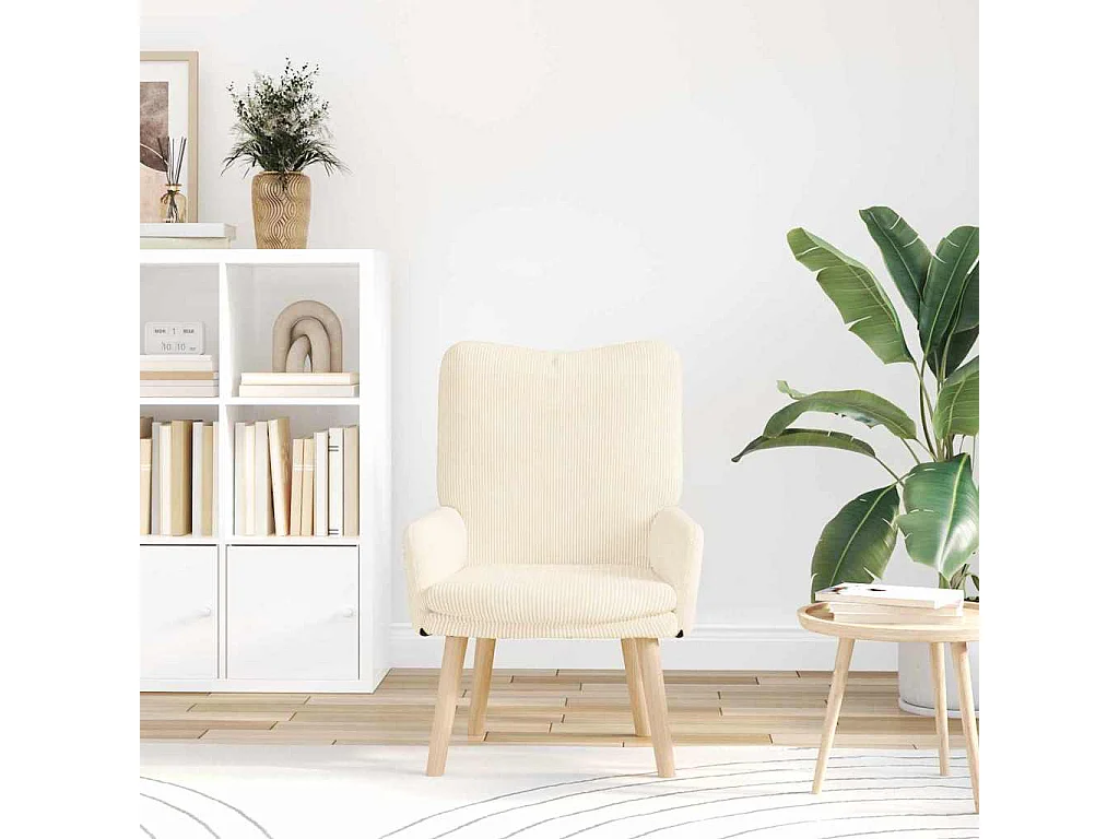 Fauteuil Salon-Chaise de relax Crème 63x67x94 cm tissu SHL1345
