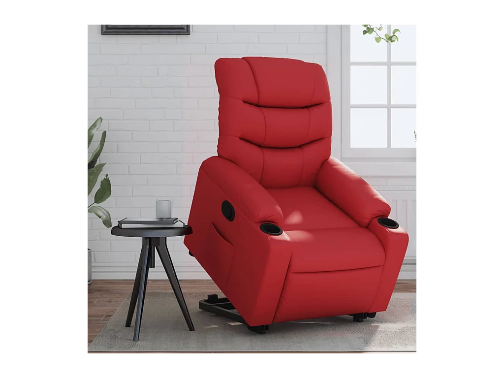 Sta-op-stoel | Relaxstoel kunstleer rood