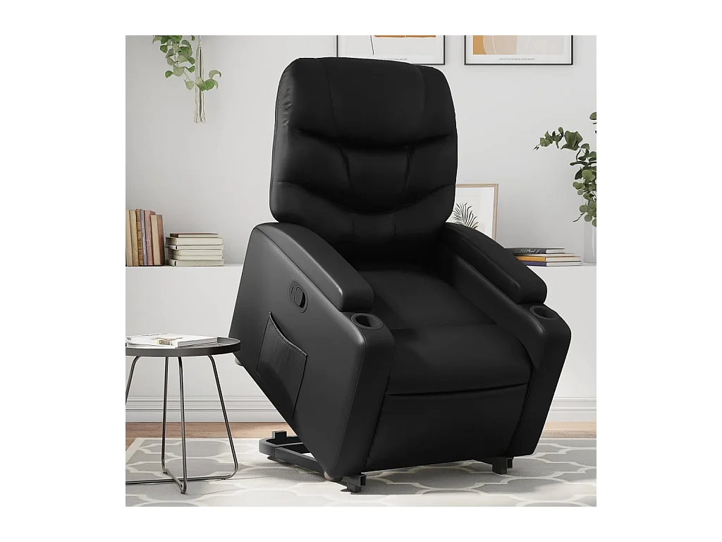 Fauteuil inclinable-Chaise de relax-Fauteuil salon Noir Similicuir SHL4704