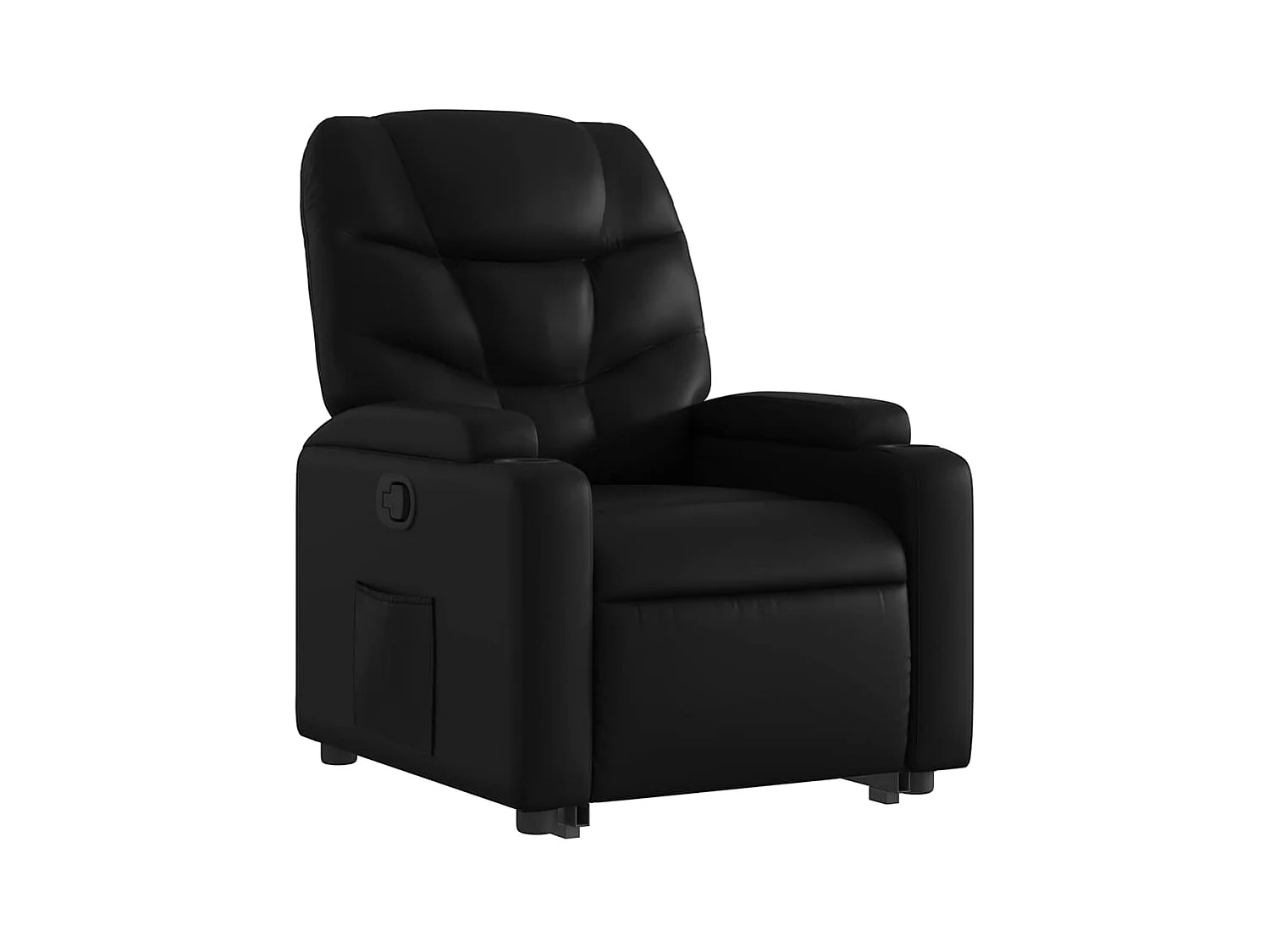 Fauteuil inclinable-Chaise de relax-Fauteuil salon Noir Similicuir SHL4704
