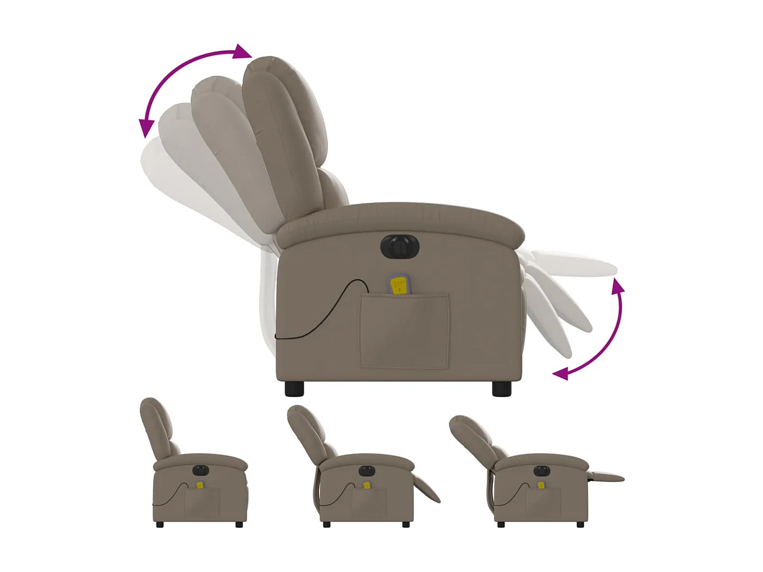 Sillón de relax | Sillón reclinable de masaje eléctrico cuero sintético capuchino SHL5622