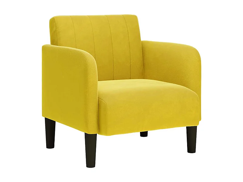 Sillón de relax con reposabrazos terciopelo amarillo 54 cm SHL6924