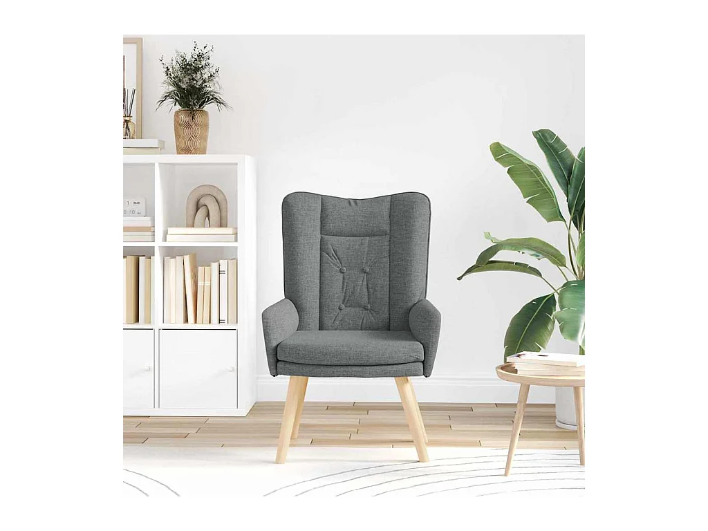 Poltrona | Cadeira de Sala | Cadeira Relaxante Cinzento escuro 63x67x94 cm tecido SHL749552