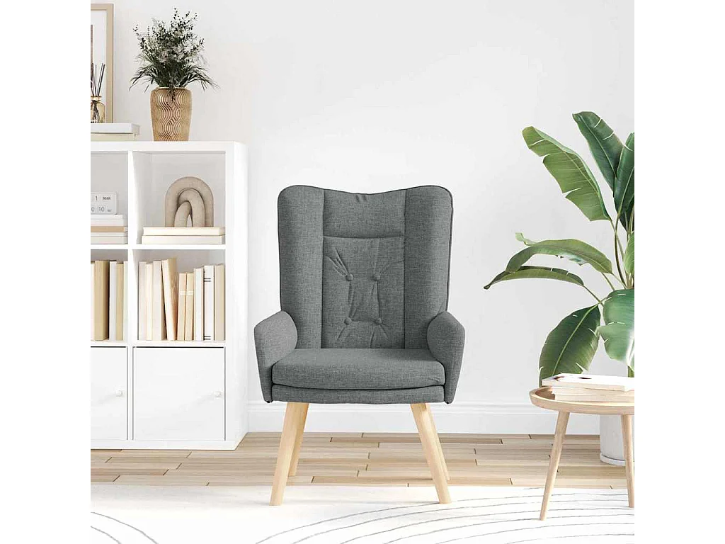 Fauteuil Salon-Chaise de relax Gris foncé 63x67x94 cm tissu SHL4654