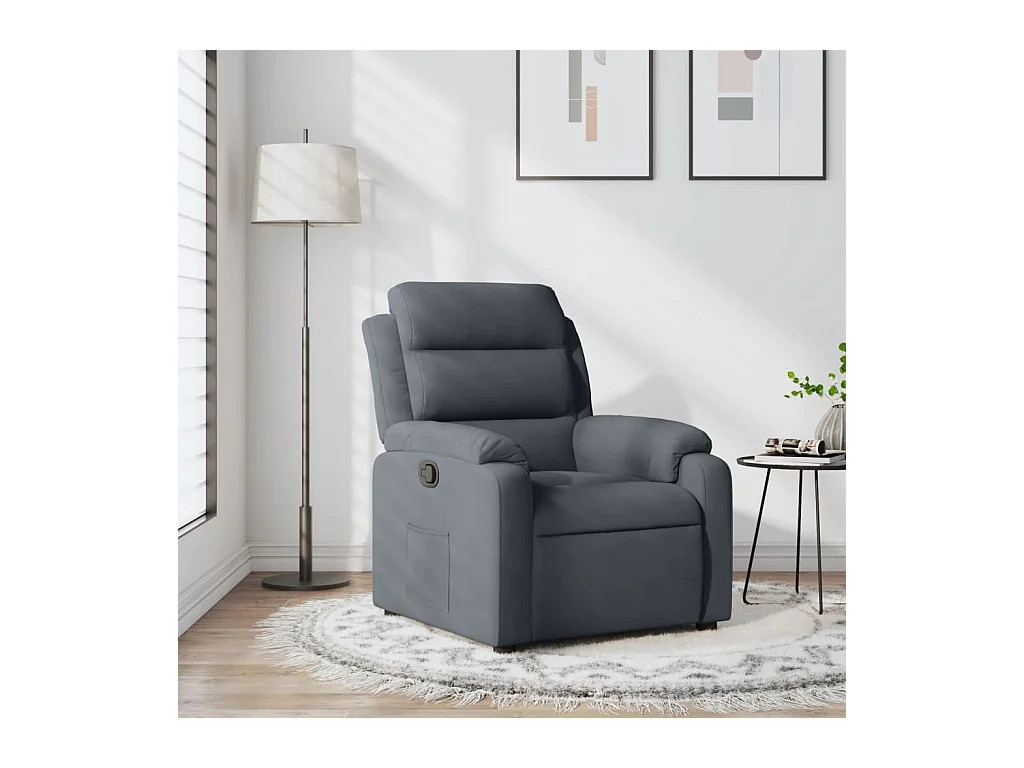 Sillón de relax | Silla | Sillón reclinable de terciopelo gris oscuro SHL7580