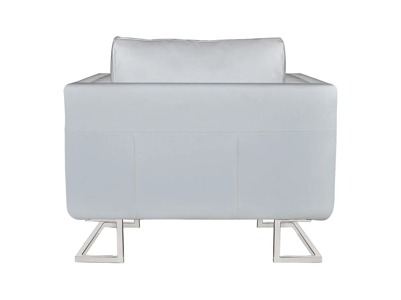 Sillón de salón con patas cromadas cuero sintético blanco SHL8325