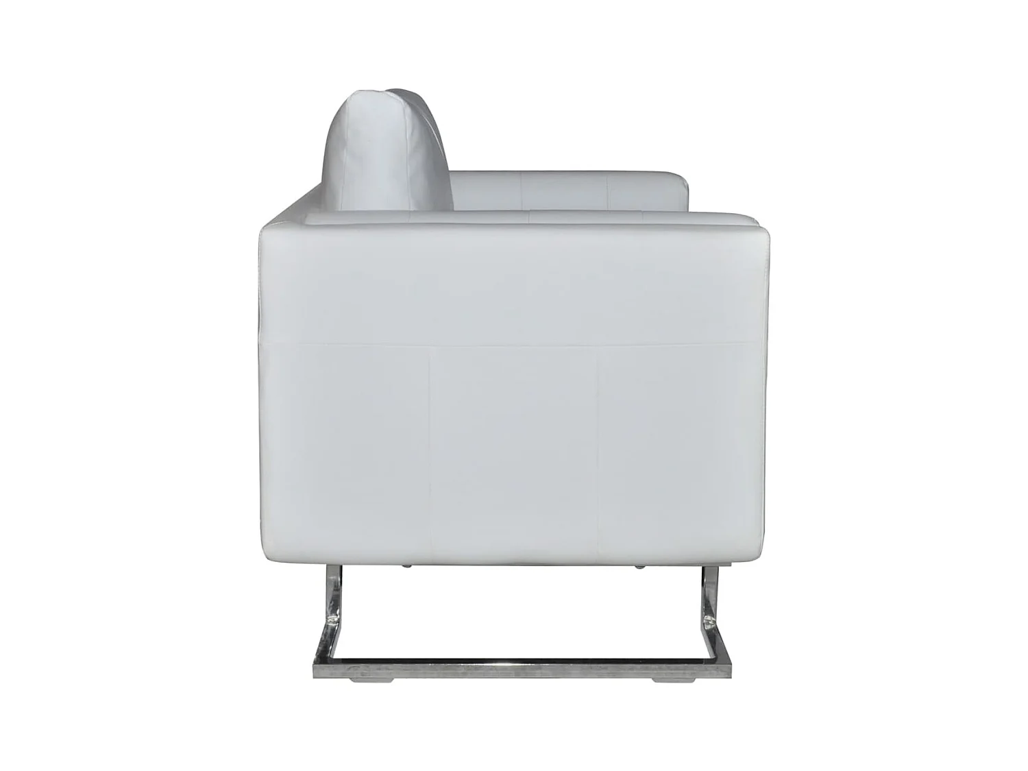 Sillón de salón con patas cromadas cuero sintético blanco SHL8325