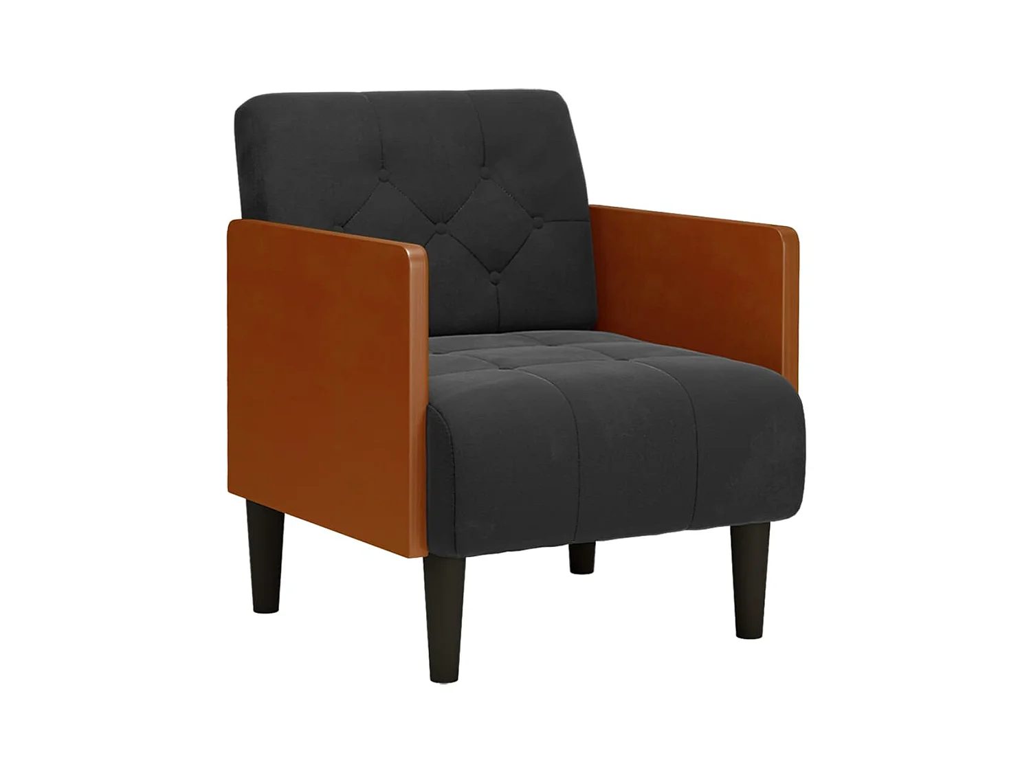 Sillón de relax con reposabrazos Terciopelo negro 55 cm SHL5936