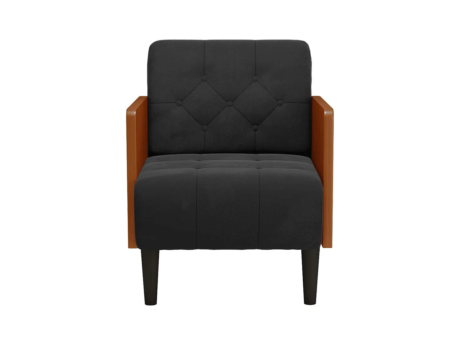 Sillón de relax con reposabrazos Terciopelo negro 55 cm SHL5936