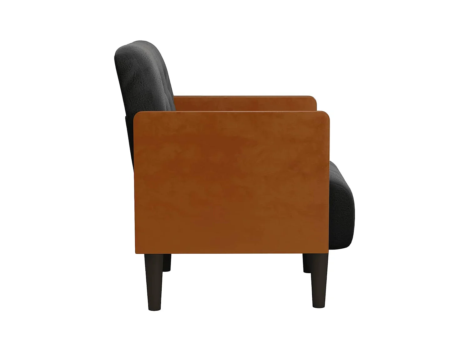 Sillón de relax con reposabrazos Terciopelo negro 55 cm SHL5936