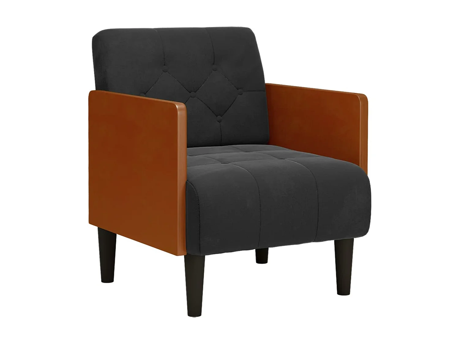 Sillón de relax con reposabrazos Terciopelo negro 55 cm SHL5936