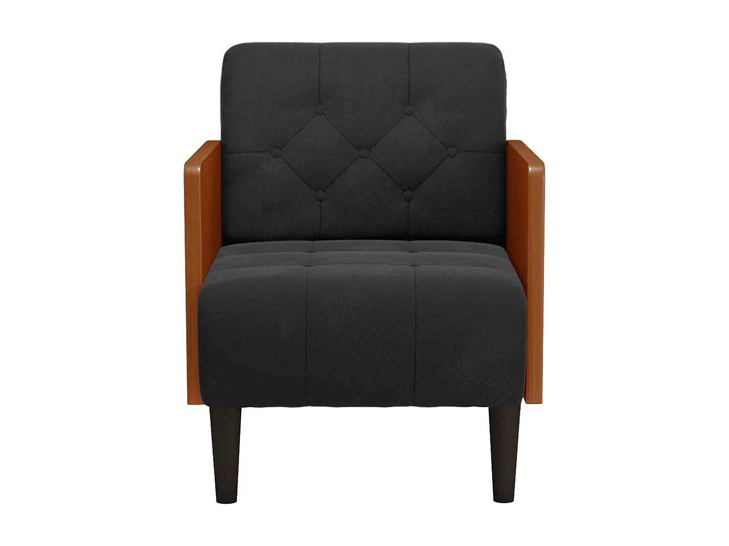 Sillón de relax con reposabrazos Terciopelo negro 55 cm SHL5936