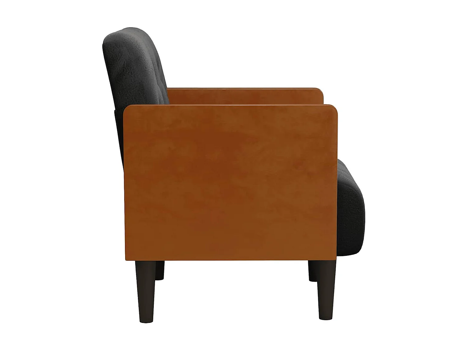 Sillón de relax con reposabrazos Terciopelo negro 55 cm SHL5936