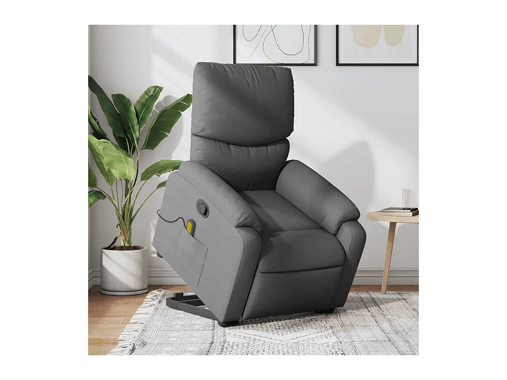 Silla de masaje reclinable de pie de tela gris oscuro SHL4354