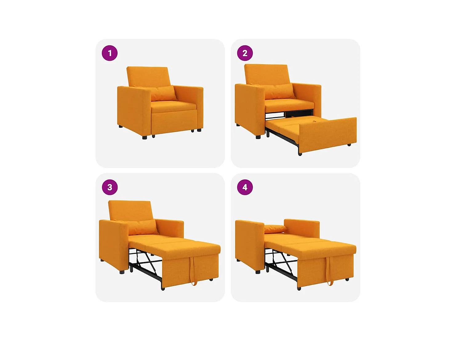 Fauteuil Salon-Chaise de relax-Chaise de Canapé Jaune foncé 90x165x87 cm tissu SHL3228