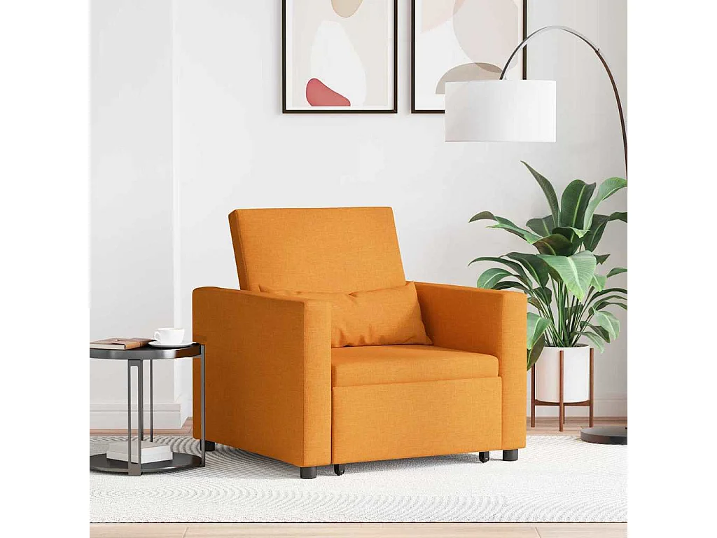 Sofá Cama Individual Amarillo oscuro 90x165x87 cm tela SHL3693